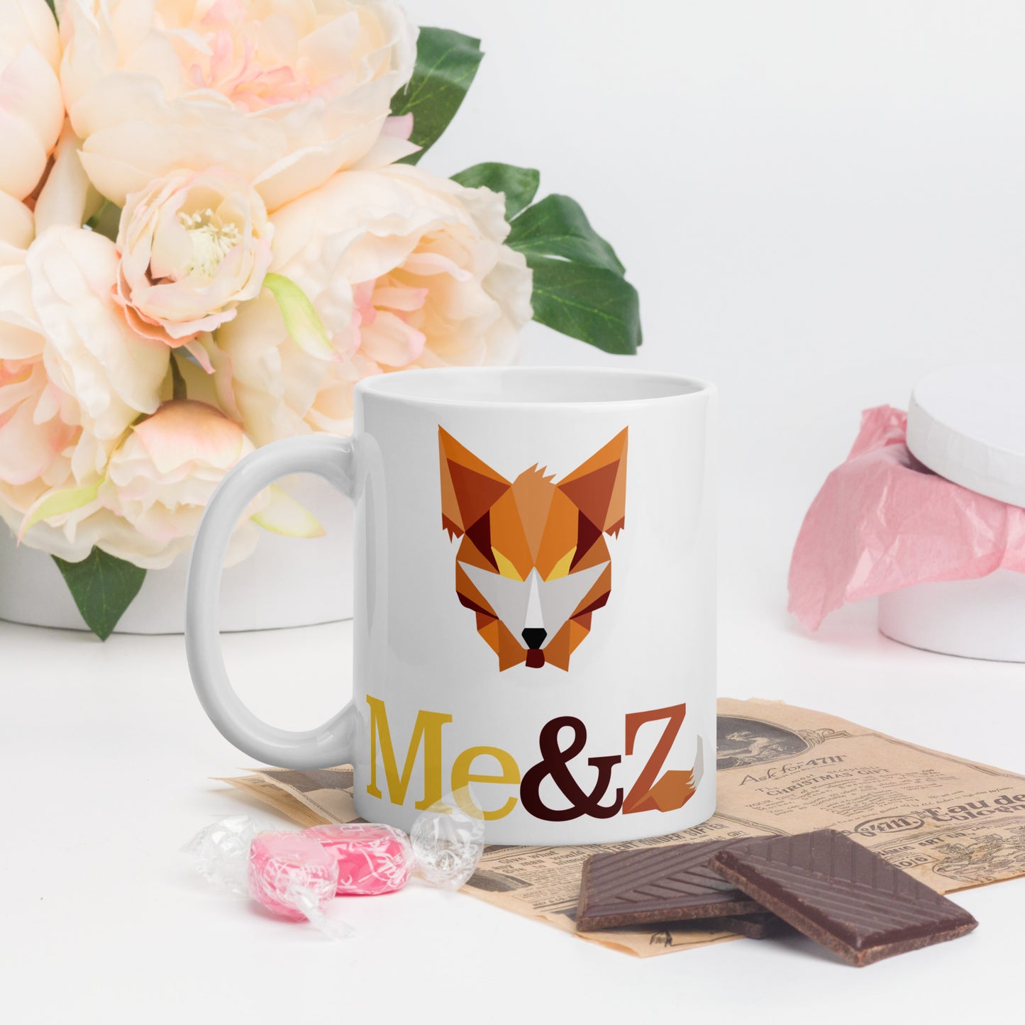 White glossy mug