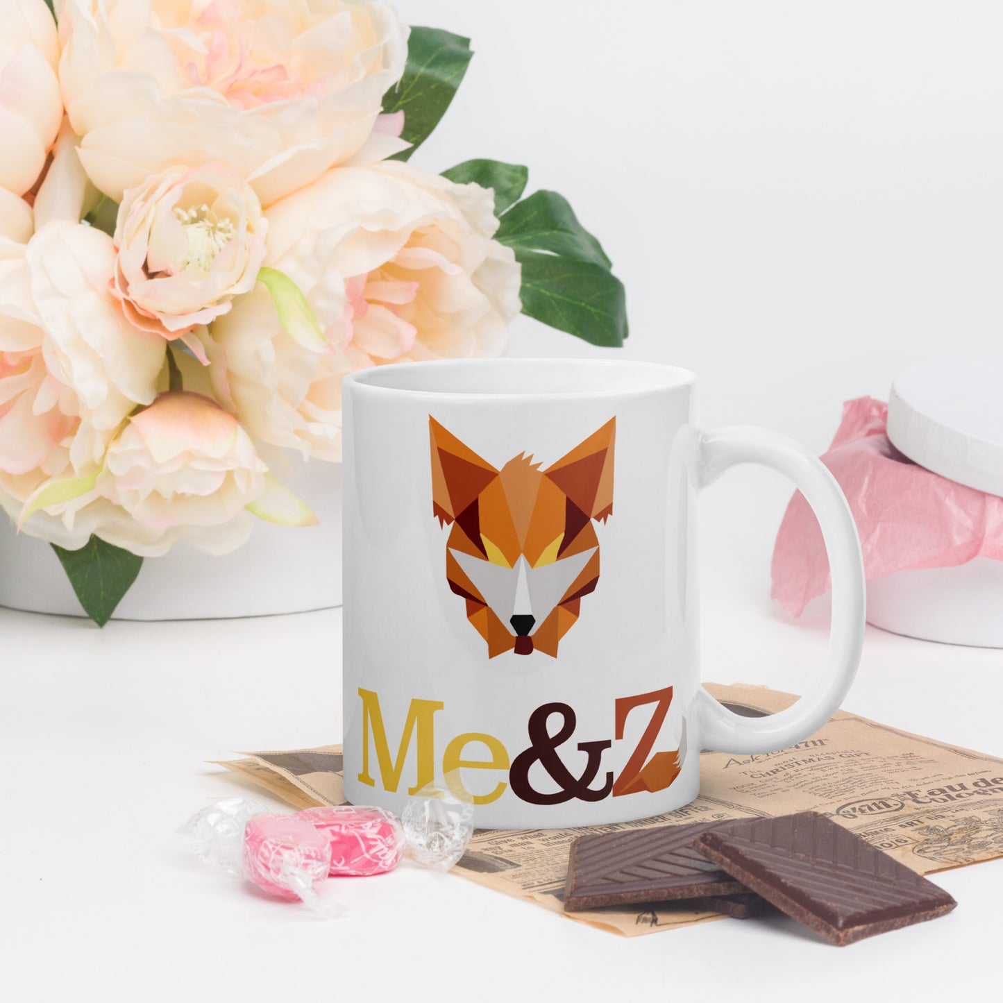 White glossy mug