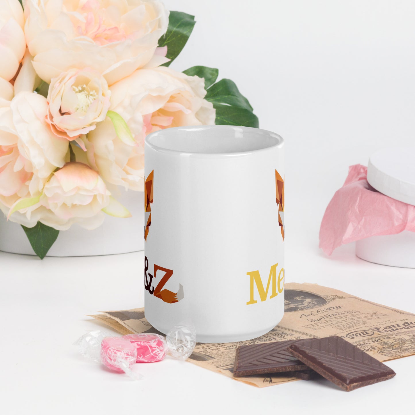 White glossy mug