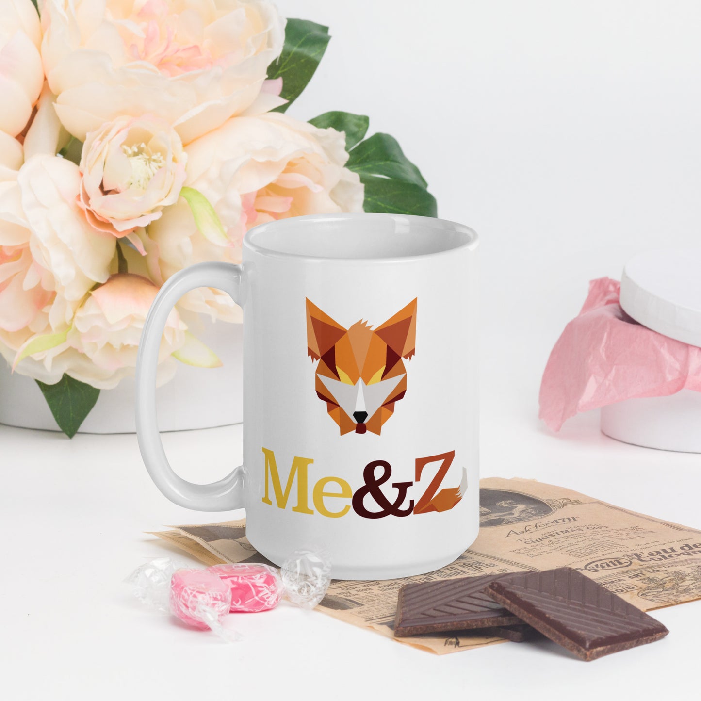 White glossy mug