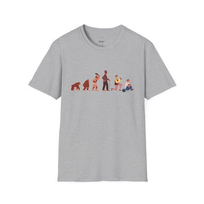 Evolution of a Groom Color Art Unisex Softstyle T-Shirt - Perfect for Bachelor Parties and Casual Wear