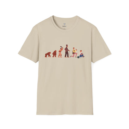 Evolution of a Groom Color Art Unisex Softstyle T-Shirt - Perfect for Bachelor Parties and Casual Wear