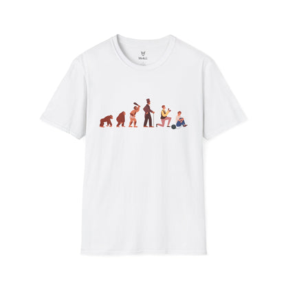 Evolution of a Groom Color Art Unisex Softstyle T-Shirt - Perfect for Bachelor Parties and Casual Wear