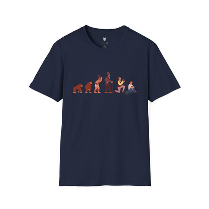 Evolution of a Groom Color Art Unisex Softstyle T-Shirt - Perfect for Bachelor Parties and Casual Wear